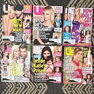 Lot of 6 US Weekly Magazines Y2K Vintage 2007 Celeb Gossip Britney,Katie,Carrie